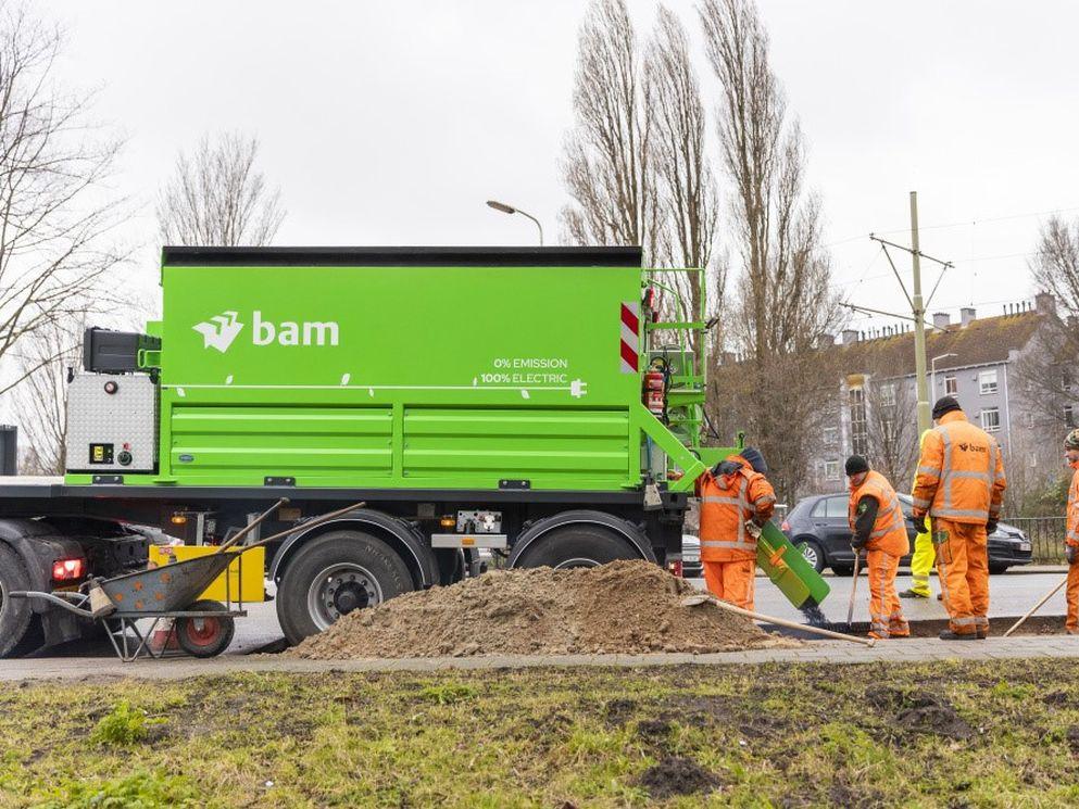 Eerste elektrische asfalt-warmhoud-container ingezet