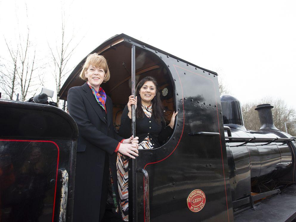 Rail minister Wendy Morton, Wealden MP Nusrat Ghani and others celebrate completion of improvement projects at beautiful Sussex railway station Eridge – shared with Spa Valley steam railway
