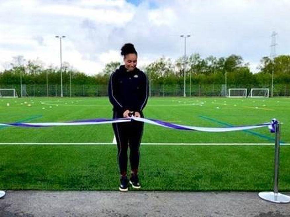 England rugby international opens school's new pitch