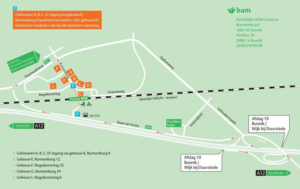 Route kantoren Bunnik