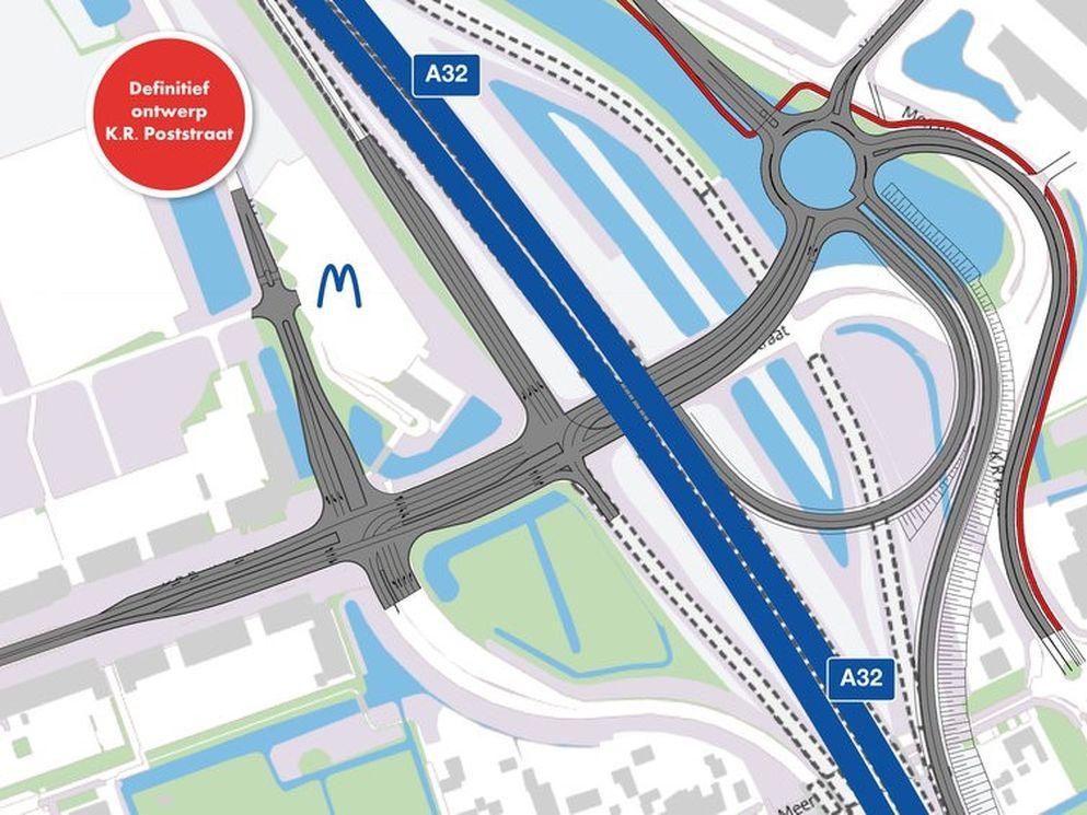 Kaart definitief ontwerp K.R. Poststraat