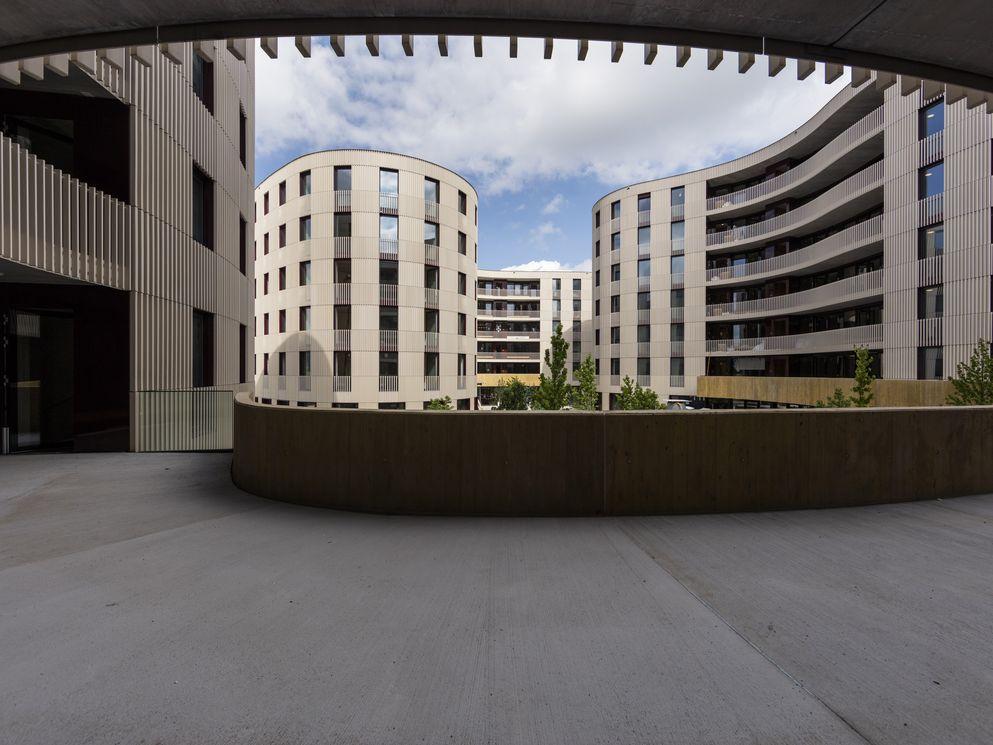 A glance into the courtyard of the new HWO building. (Photograph: ETH Zurich/Alessandro Della Bella).