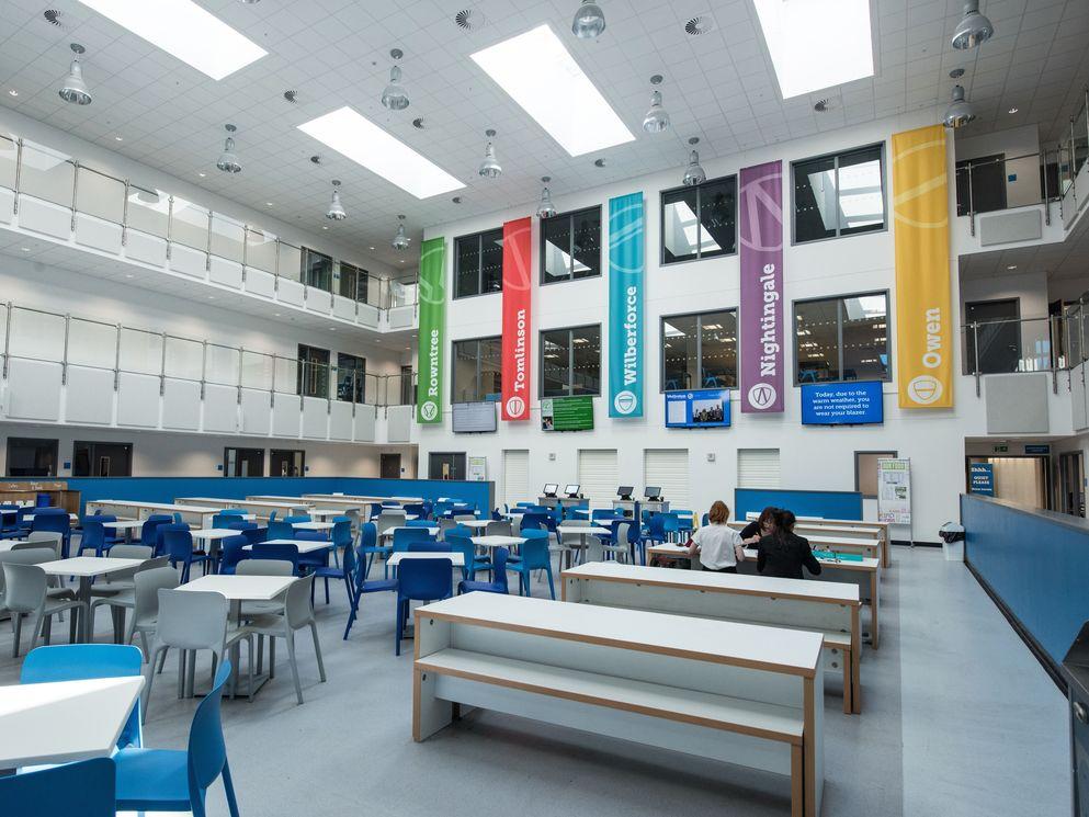 Interior Wolfreton High School, Hull. This scheme was built by BAM under the current ESFA national framework.