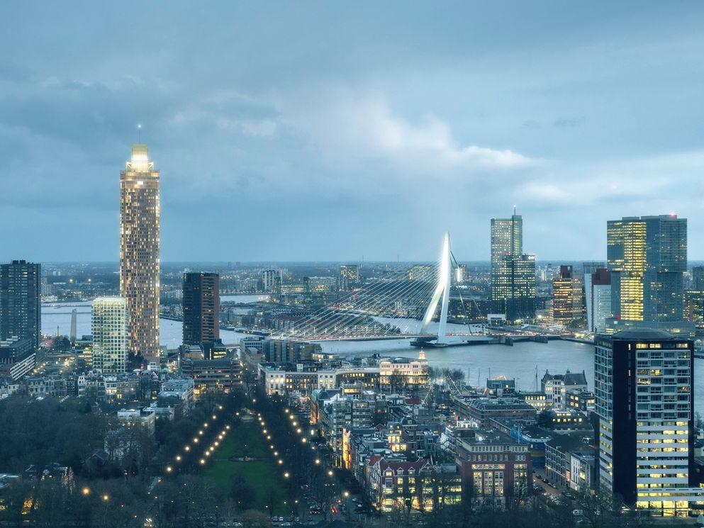 De Zalmhaven Rotterdam gezien vanaf de Euromast