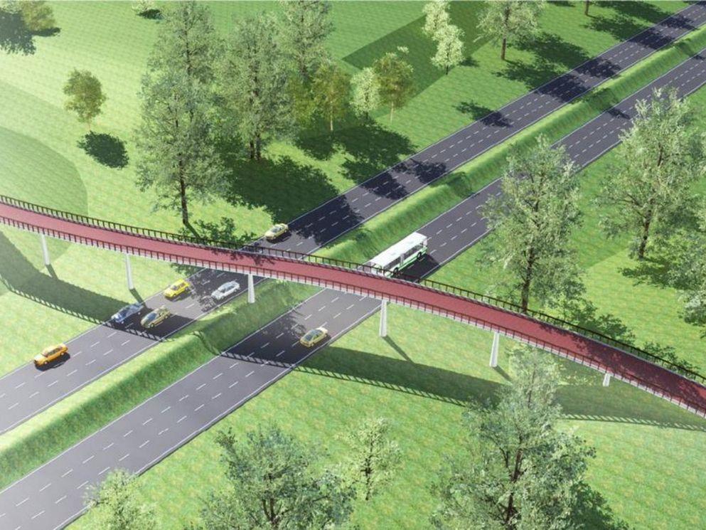 Fietsviaduct over Greenportlane Venlo