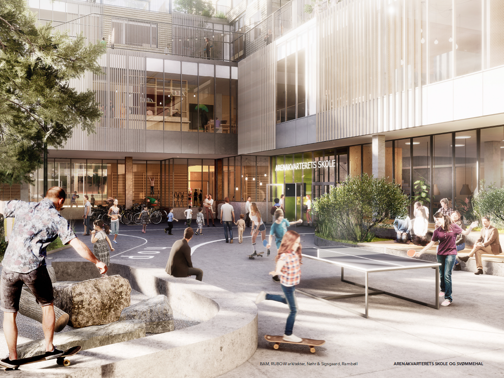 BAM wins new design and build contract for Danish school. Artist’s impression: RUBOW arkitekter.