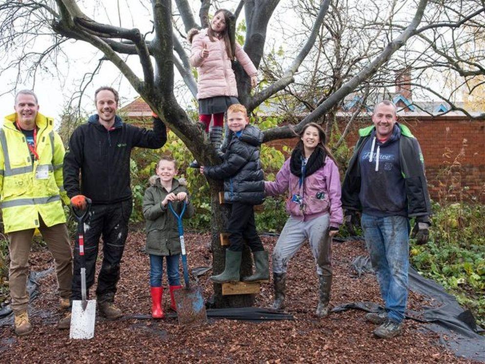 Construction company help create forest school at local primary