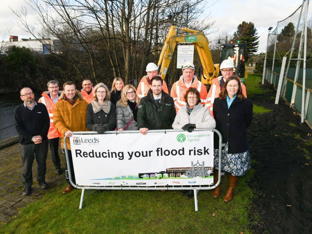 Work starts on next phase of project to reduce flood risk in Leeds