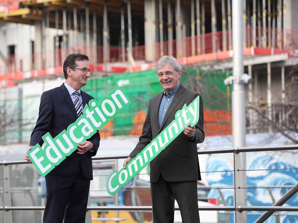 Denis McCarthy, director BAM Ireland, and Gordon Jeyes, Independent Chair of the Community Benefit Oversight Group. Picture: Conor McCabe Photography.