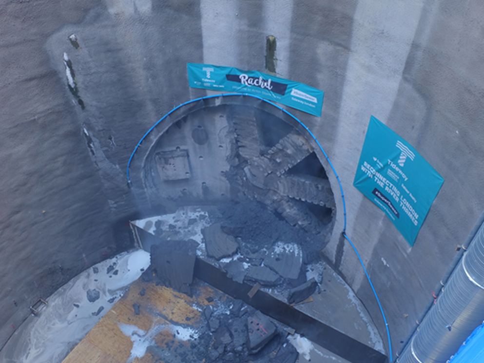 TBM Rachel breaks through after 7 km journey from Fulham to Acton
