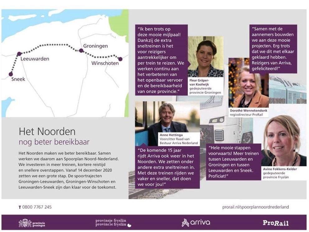 Meer treinen op drie trajecten in het noorden