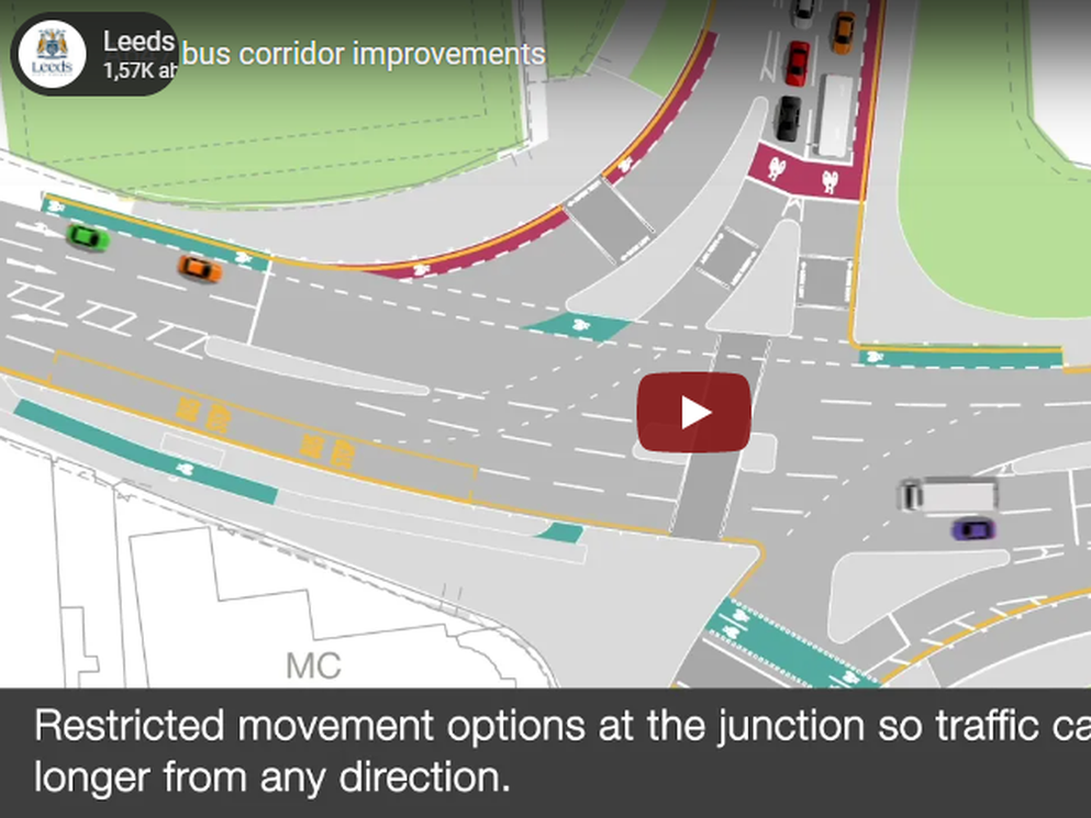 Animation shows how £16 million Connecting Leeds project will improve A647