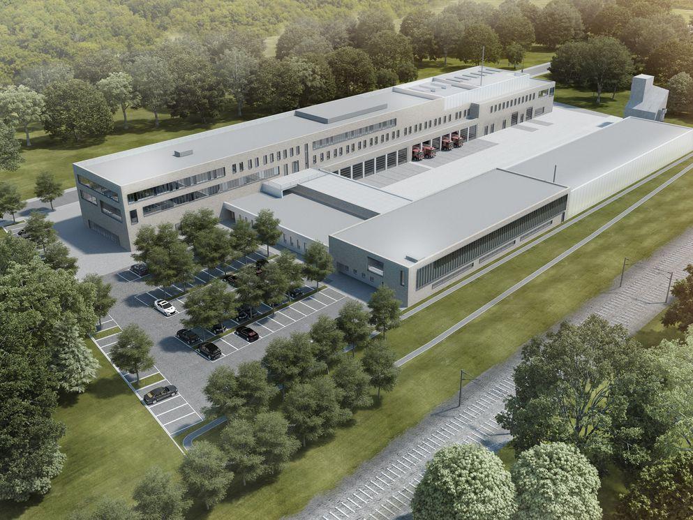Artists impression brandweerkazerne Leverkusen