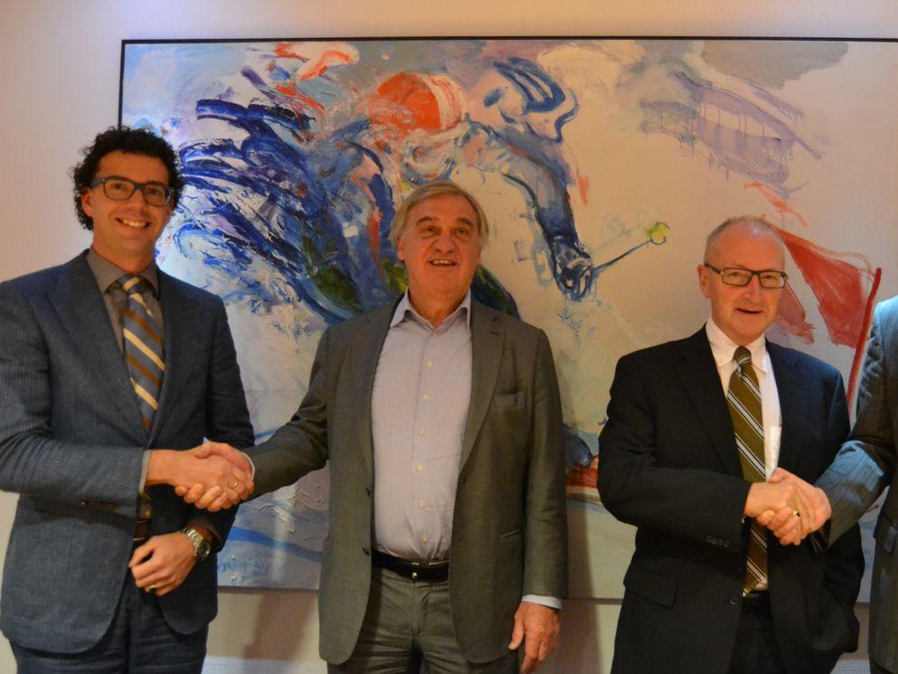 Jeroen Troost (BAM), Andre Bolhuis (NOCNSF), Cees van Bemmel (Van Wijnen), Jan Bolt (KNSB)