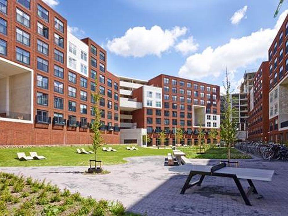 De vier appartementengebouwen van Villa Mokum liggen aan een binnentuin. Foto: AM