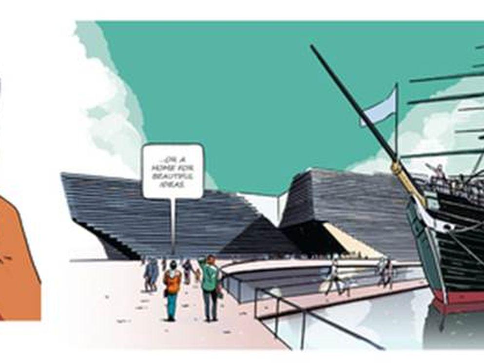 Giant comic strip sited around V&A Dundee