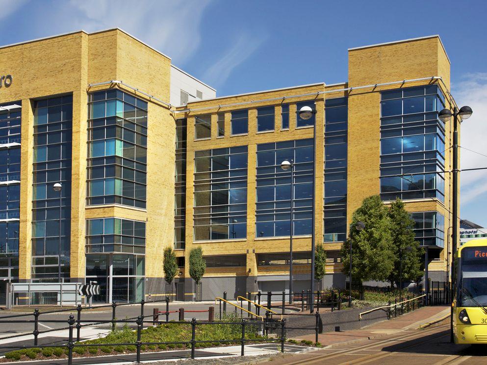 Metro, Salford Quays, BAM Properties landmark building on Trafford Road