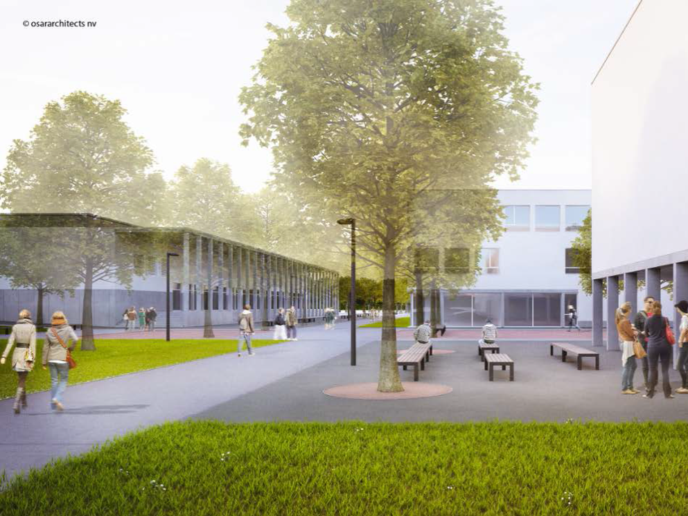 Artist impression nieuwe Campus Beringen