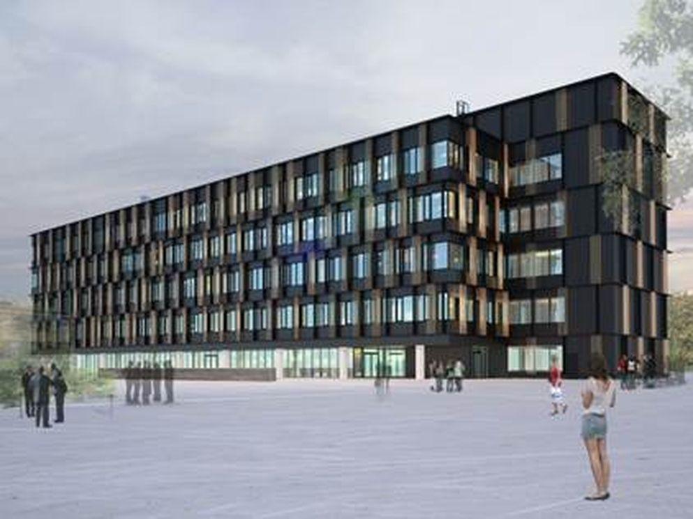 Artists impression nieuw biotechnologisch onderzoekscentrum