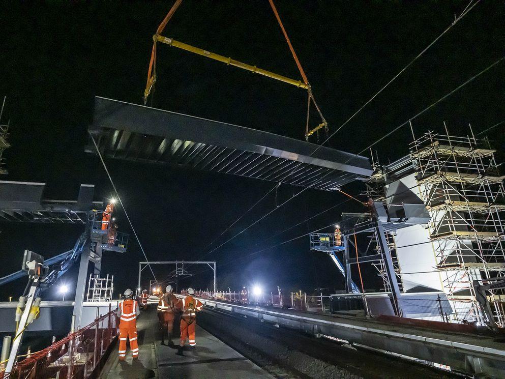 Footbridge installed at the new £15 million East Linton station