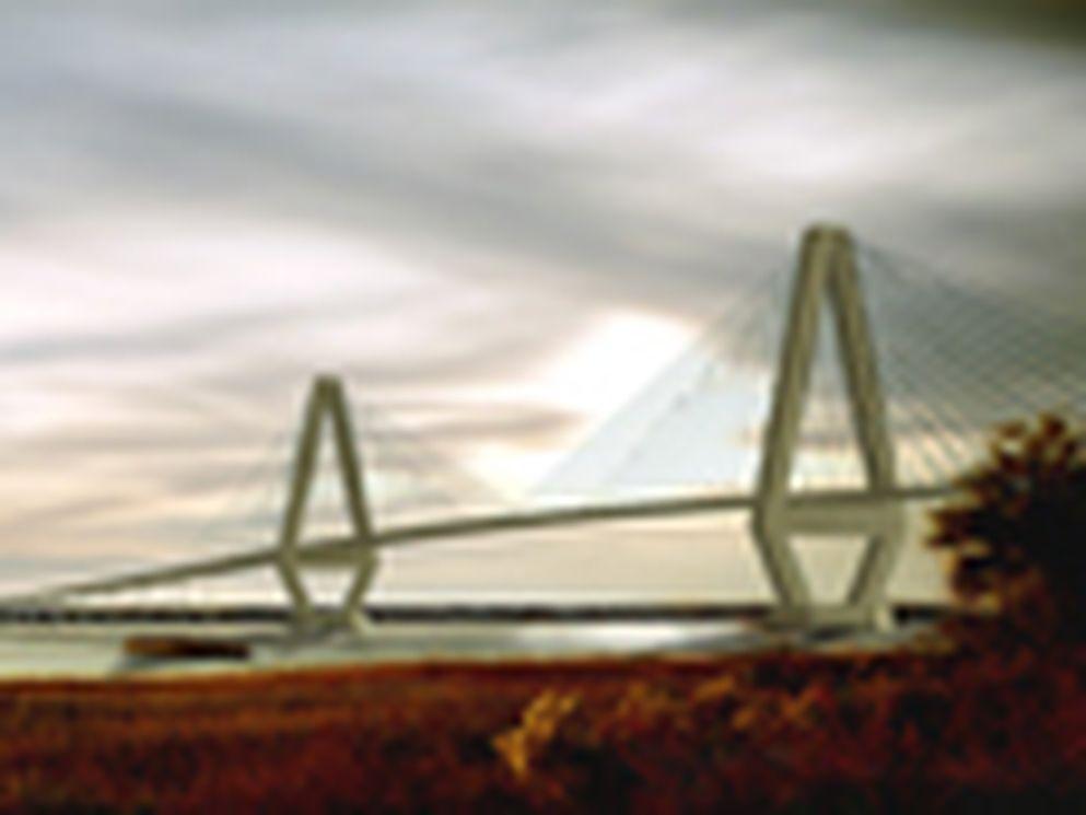 First pier for longest cable-stayed bridge