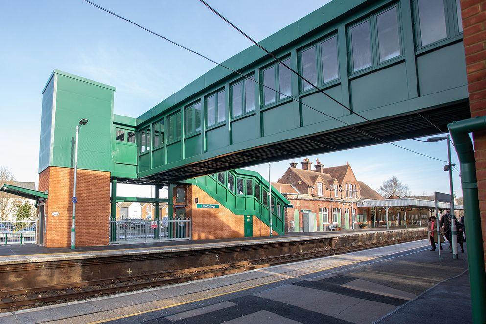 Step-free access now available at Crowborough station in East Sussex after lifts and new footbridge opens for passengers