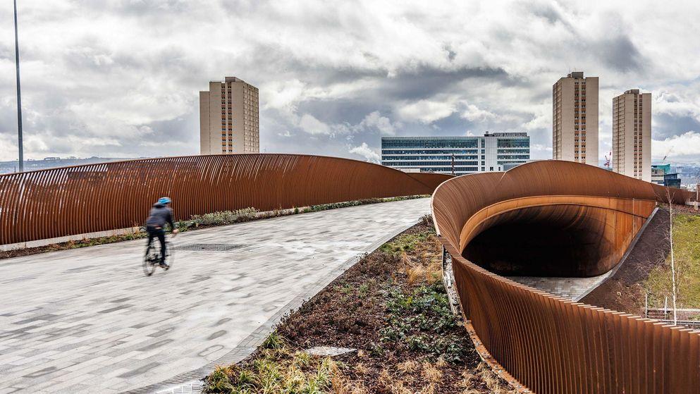Weathered and glorious: Glasgow’s stunning new active transport bridge opens to the public