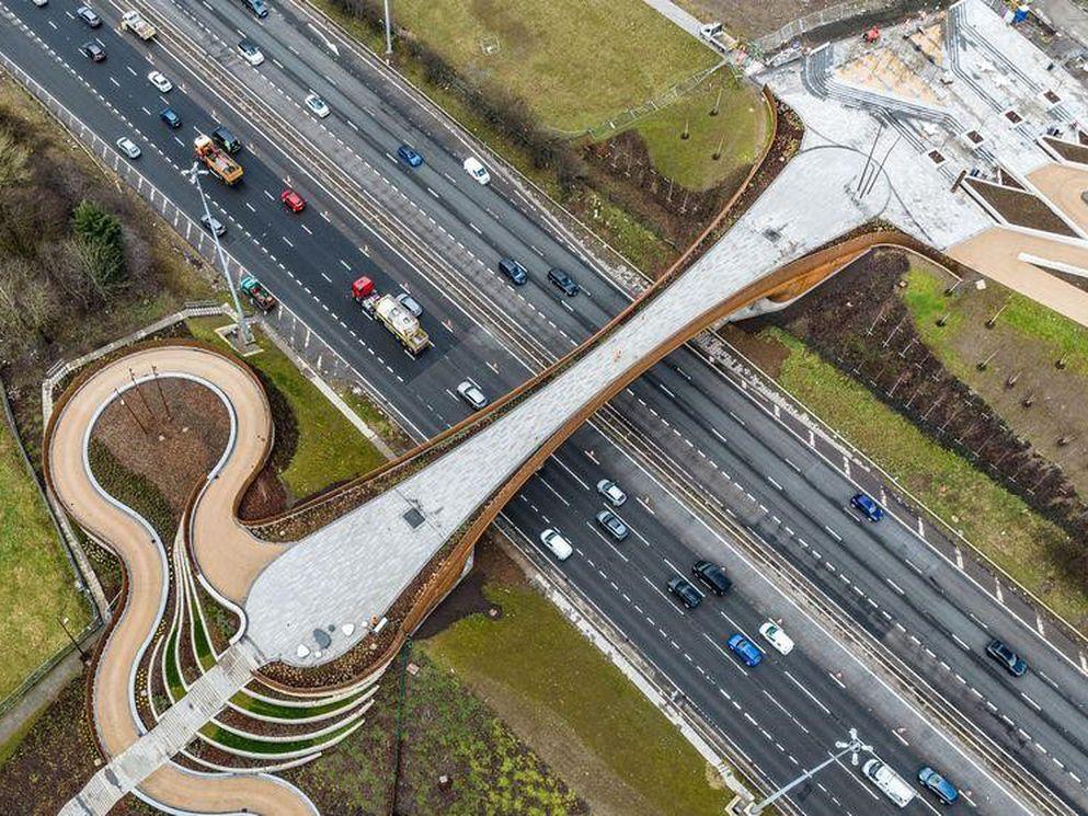 Weathered and glorious: Glasgow’s stunning new active transport bridge opens to the public