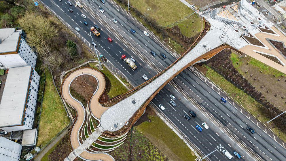 Weathered and glorious: Glasgow’s stunning new active transport bridge opens to the public