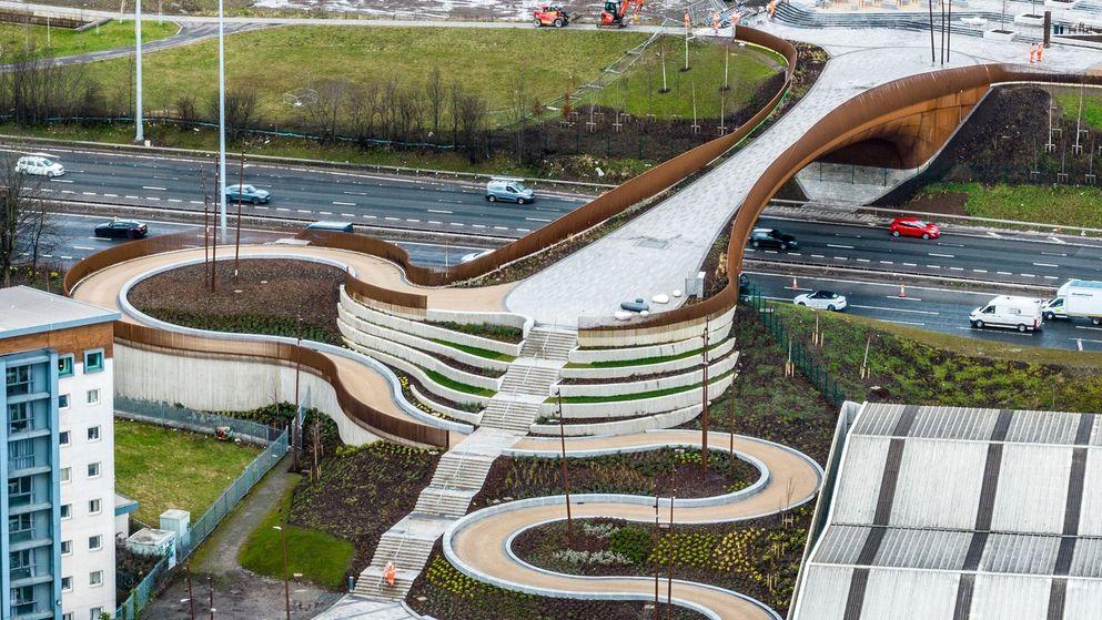 Weathered and glorious: Glasgow’s stunning new active transport bridge opens to the public