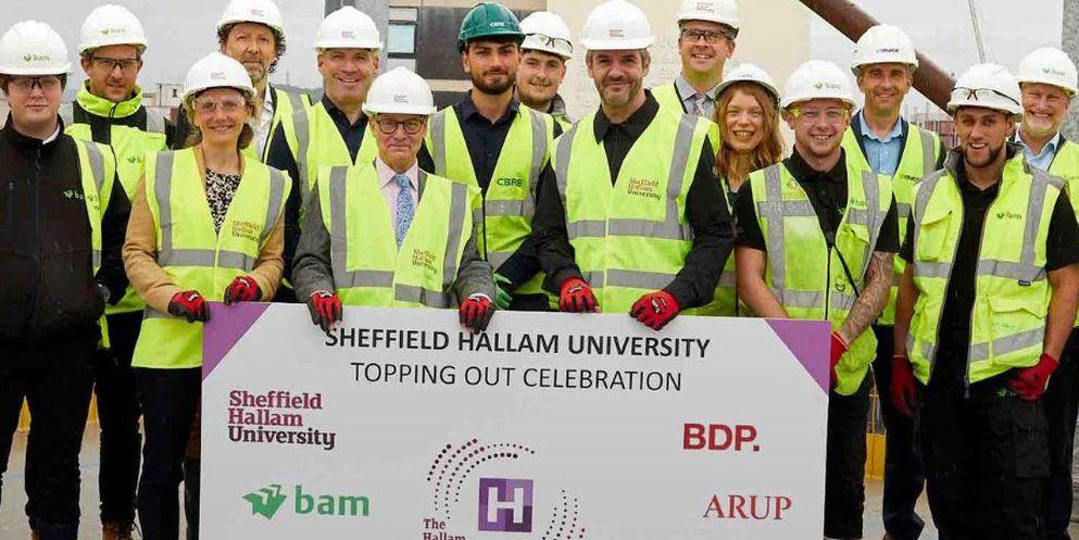 Topping out at BAM’s city campus development for Sheffield Hallam University