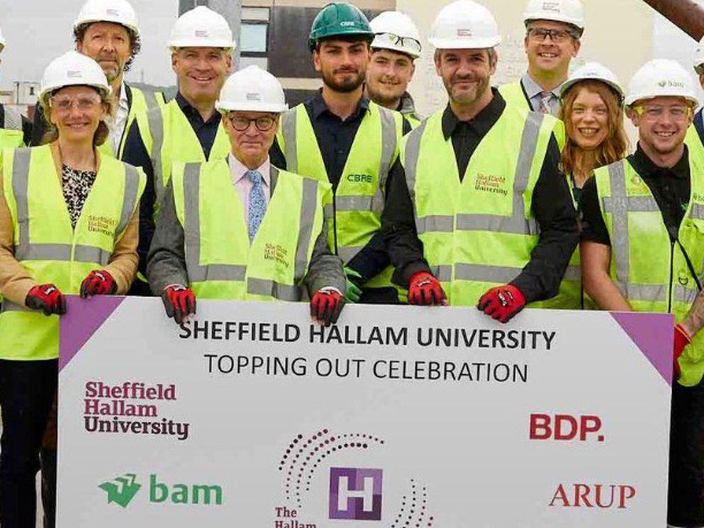 Topping out at BAM’s city campus development for Sheffield Hallam University