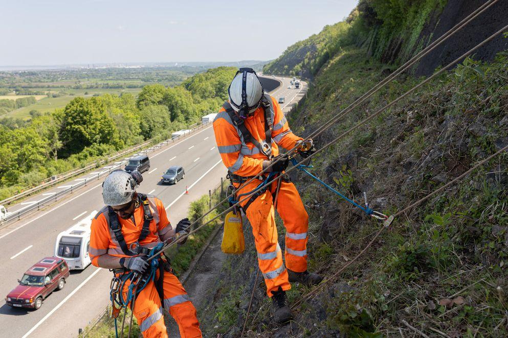 Abseiling engineers