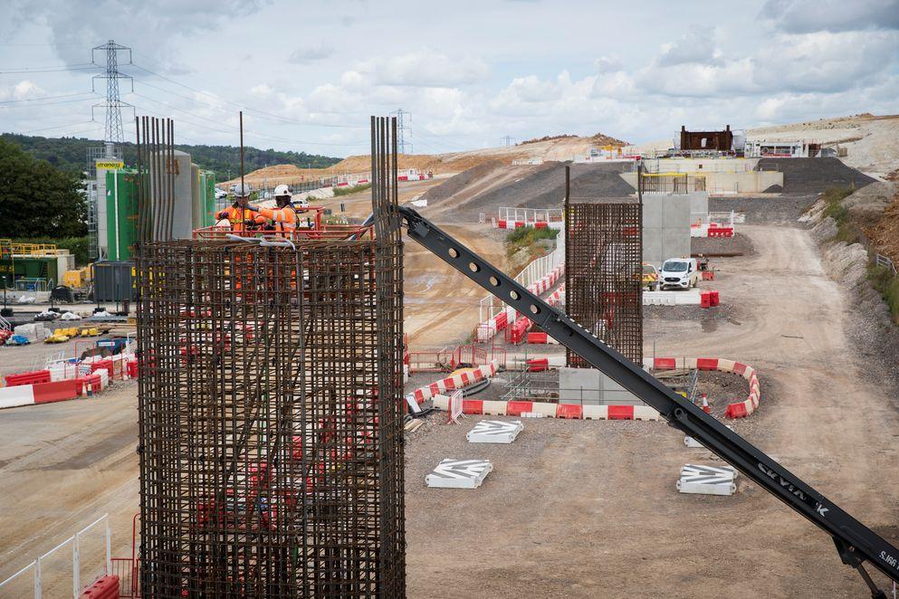 Wendover Dean piers under construction