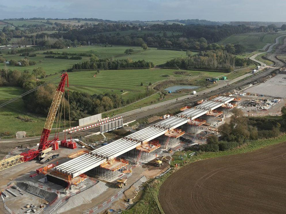First HS2 viaduct completes deck beam installation