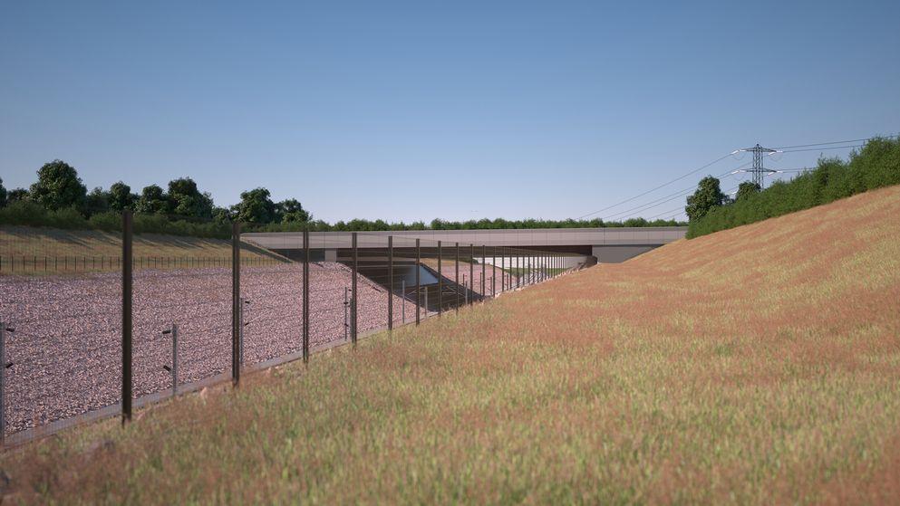 First images of HS2’s biggest ‘green bridge’