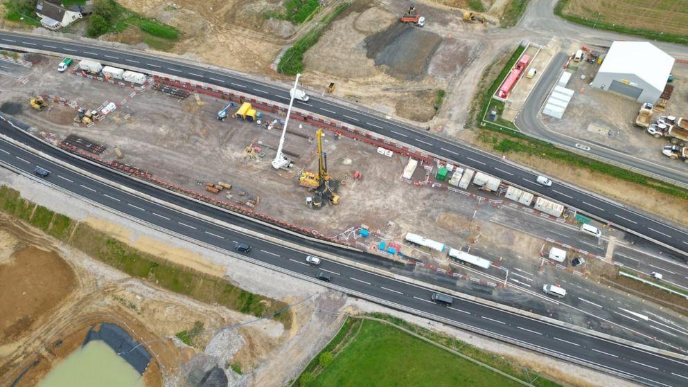 HS2 begins foundation works for key A43 bridge