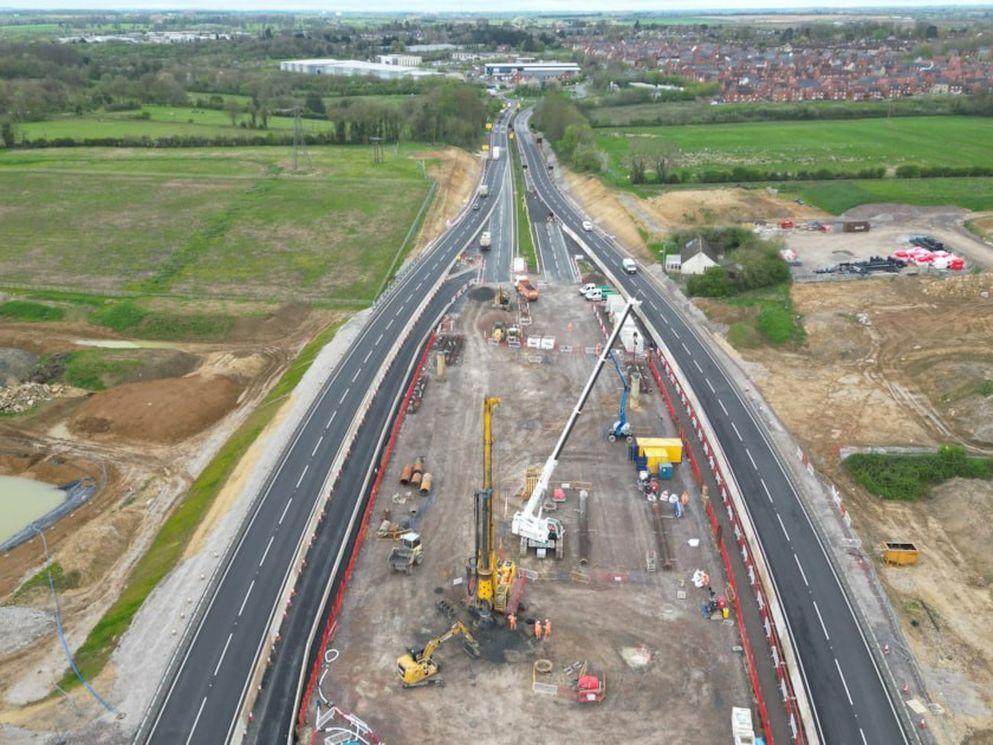 HS2 begins foundation works for key A43 bridge