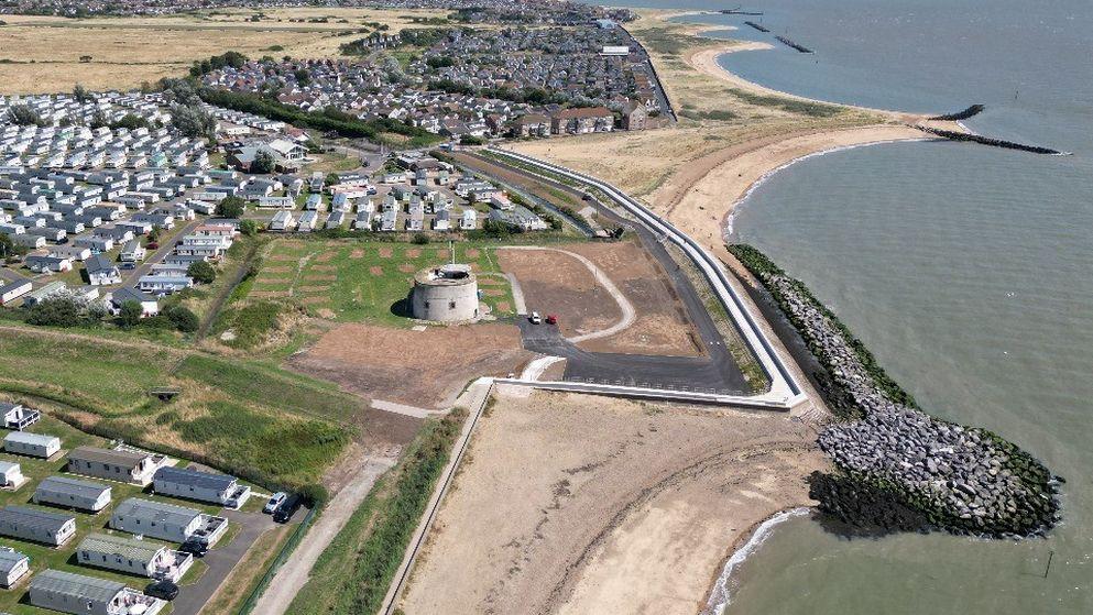 Aerial view Cockett Wick seawall