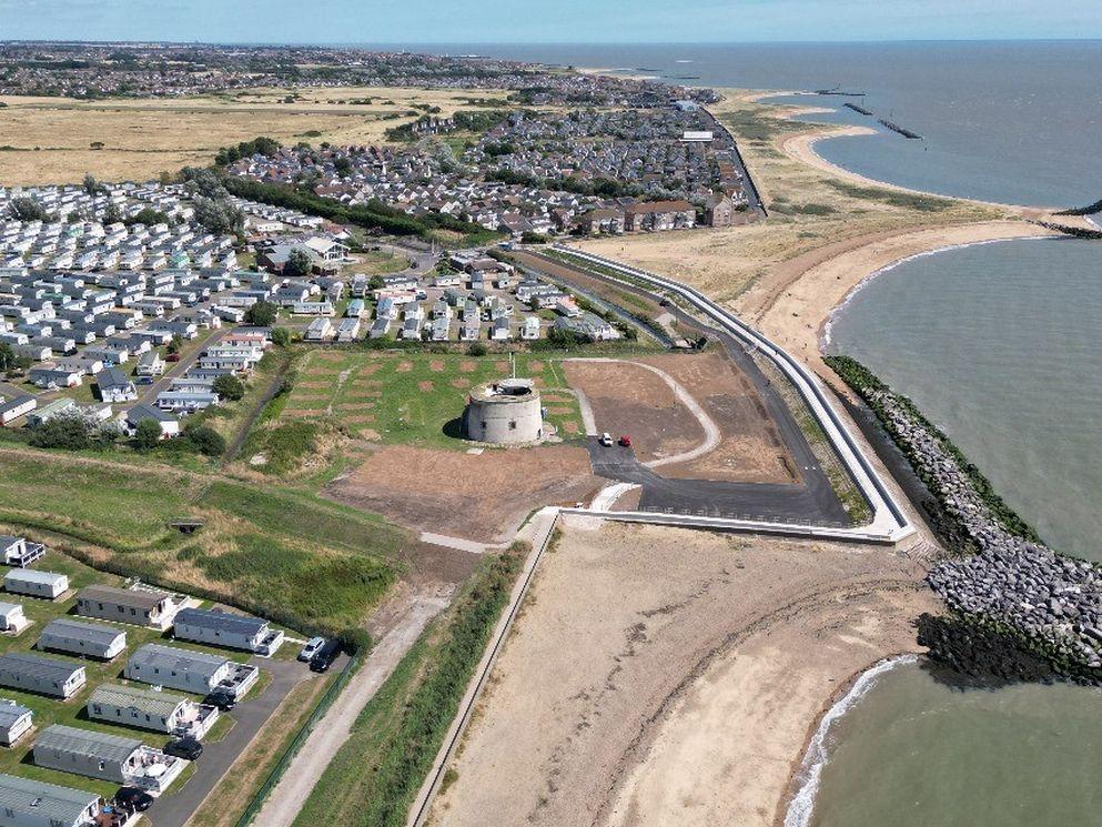 Aerial view Cockett Wick seawall