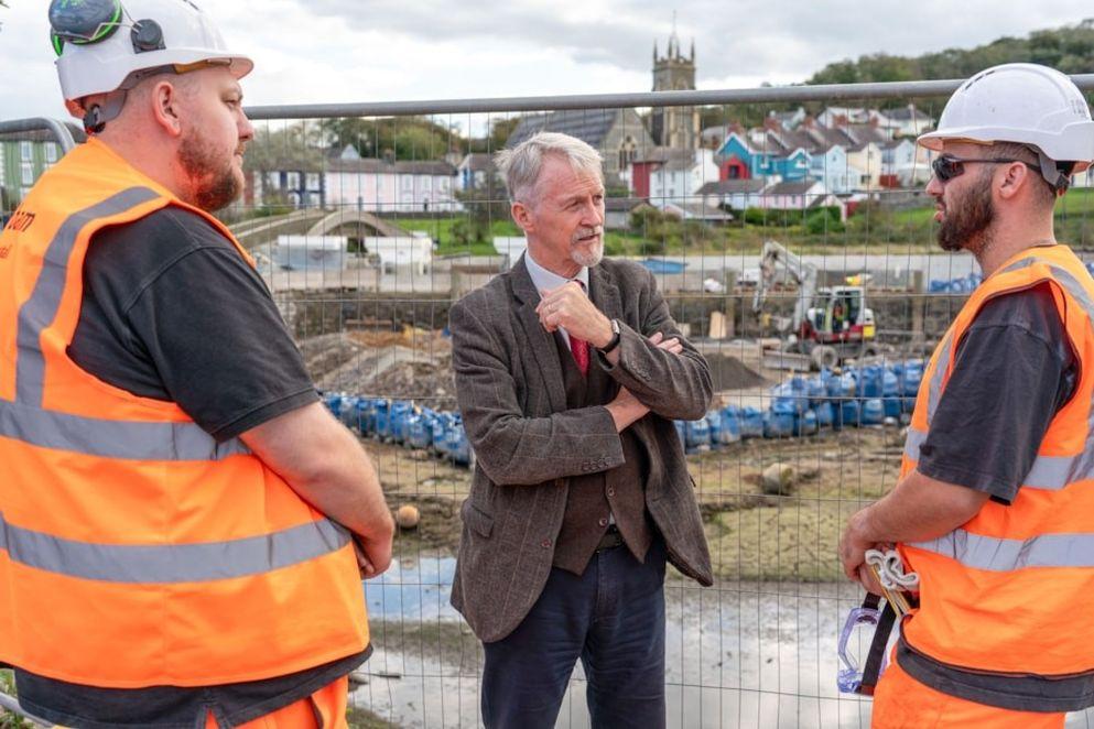 Multi-million pound flood defence work protecting one of Ceredigion’s iconic towns for the future