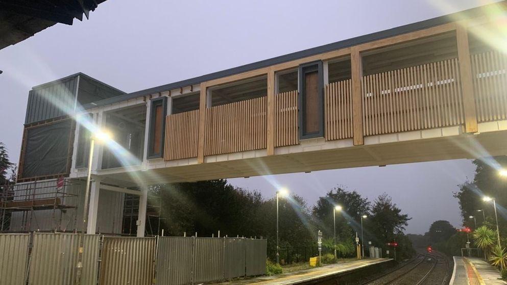 Important milestone reached as bridge deck and temporary staircases installed for new footbridge at St Erth