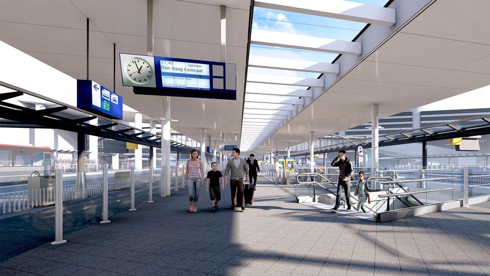 Artist impression van een perron