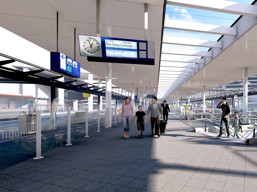 Artist impression van een perron