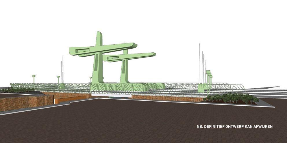 Impressie sluisbrug Meerstad Groningen
