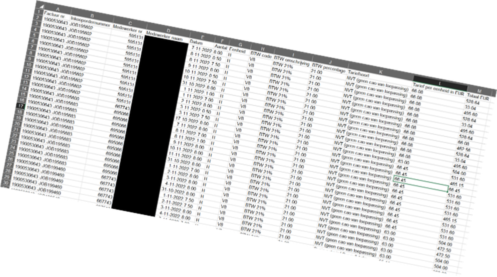 Selfbilling voorbeeld